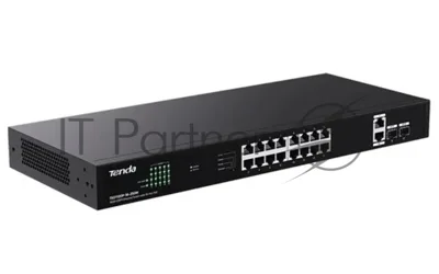 Коммутатор Tenda TEG1120P-16-250W, 16×1 Гбит/с PoE+ + 2×1 Гбит/с Uplink + 2×1 Гбит/с SFP, неуправляемый