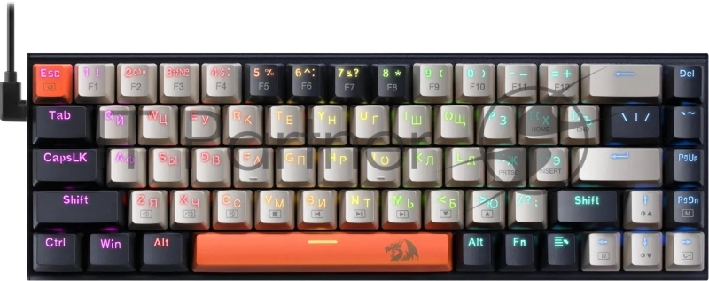 Клавиатура Redragon Ryze проводная, USB Type-A, чёрный