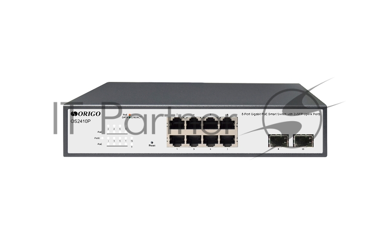 Коммутатор ORIGO OS2410P/120W/A1A, 8×1 Гбит/с PoE + 2×1 Гбит/с SFP, настраиваемый