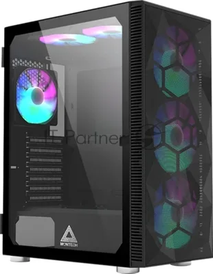 Компьютерный корпус Montech X3 MESH черный без БП ATX 6x120мм 2xUSB3.0 1xUSB3.1 audio bott PSU