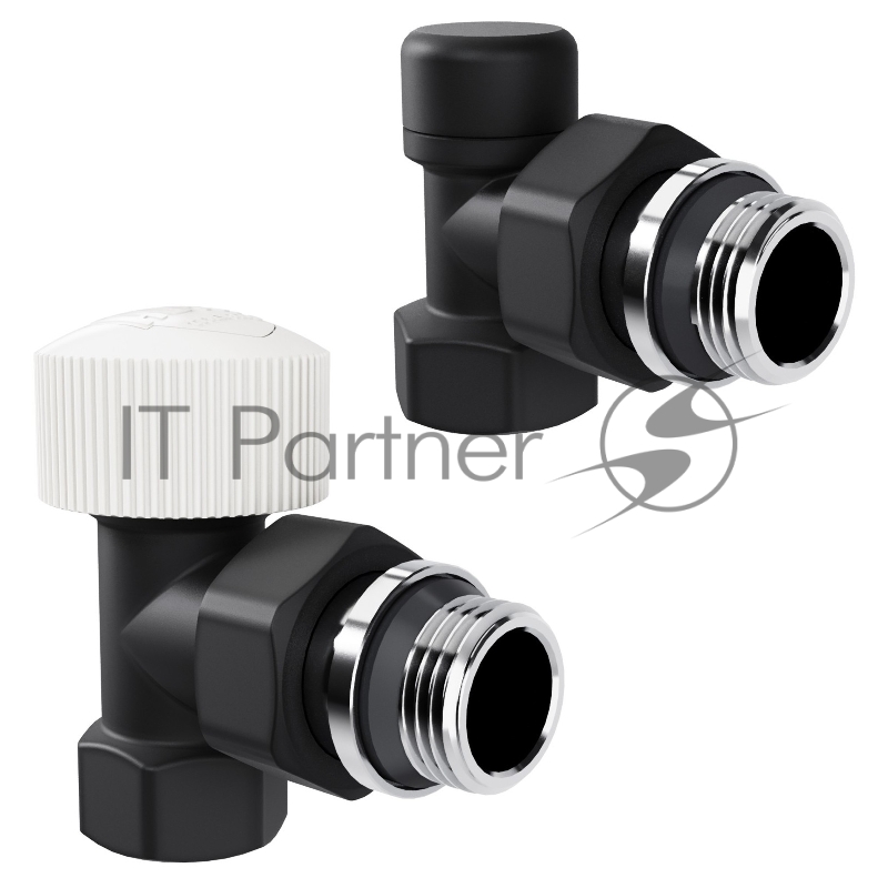 Набор термостатический угловой Royal Thermo Design 1/2"М30х1,5 черный