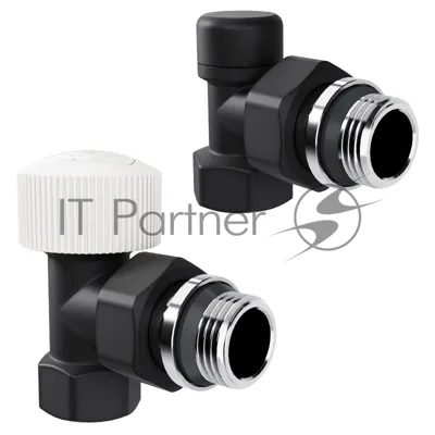 Набор термостатический угловой Royal Thermo Design 1/2"М30х1,5 черный