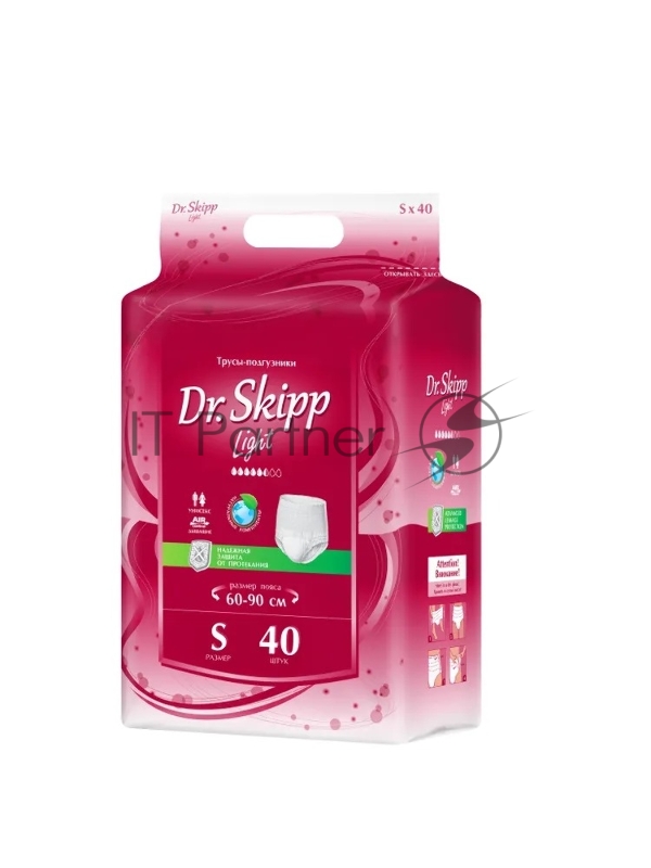 Подгузники-трусы для взрослых Dr.Skipp Light р-р S, 40 шт., 8144