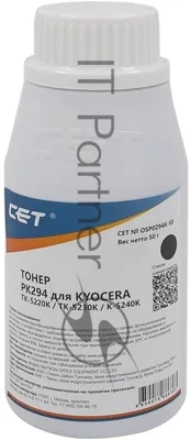 Тонер CET для Kyocera ECOSYS M5521cdn/M5526cdw/P5021cdn/P5026c черный (PK294) 50г/бут. (TK-5220K/TK-5230K/TK-5240K) Japan