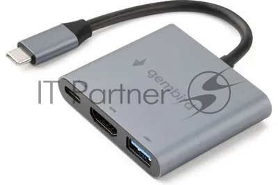 Док-станция Gembird UHB-D2, USB Type-C, USB Type-C PD100W, HDMI, USB Type-C