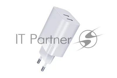 Сетевое зарядное устройство Qumo Energy PD 35W (Charger 0074), два порта: Type-C PD + Type-C PD, белый