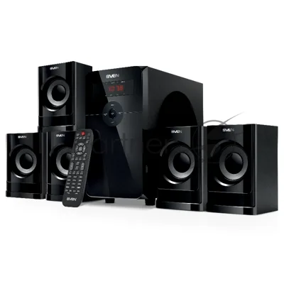 Компьютерная акустика SVEN АС HT-201, черный (80 Вт, Bluetooth, пульт, дисплей, FM, USB, SD)