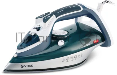 Утюг Vitek VT-8306 белый/зеленый, 2400 Вт, 40 г/мин, 140 г/мин, 350 мл