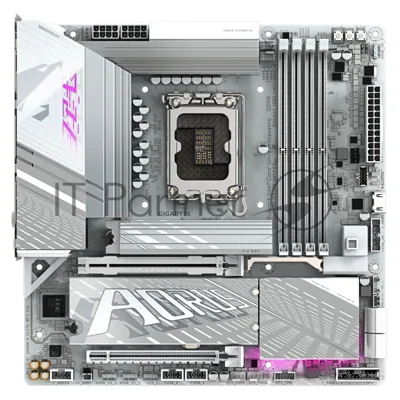 Материнская плата GIGABYTE Z890M AORUS ELITE WIFI7 ICE, LGA1851, Intel Z890, 4xDDR5, 4xSATA, 3xM.2, 1xPCIe 5.0 x16, DisplayPort, USB Type-C, 1x2.5Gb LAN, 2x3.5 мм, 7.1, microATX