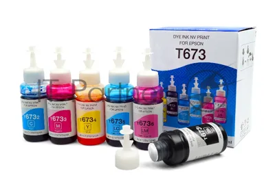 Чернила T673 для принтеров Epson L800, L805, L810, L8158, L850, L1800, комплект 6 цветов по 100 мл совместимые