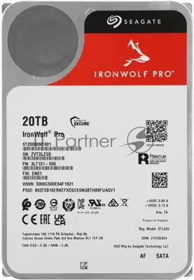 Жесткий диск HDD Seagate IronWolf Pro 20Tb 7200rpm SATA 256Mb 3.5"
