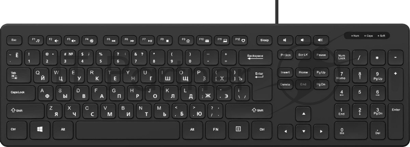Клавиатура проводная Oklick K733, USB, черный