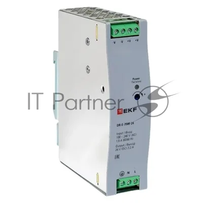 Блок питания на дин рейку EKF DR-E-75W-24 75Вт Uвх 220В AC Uвых 24В DC постоянного тока