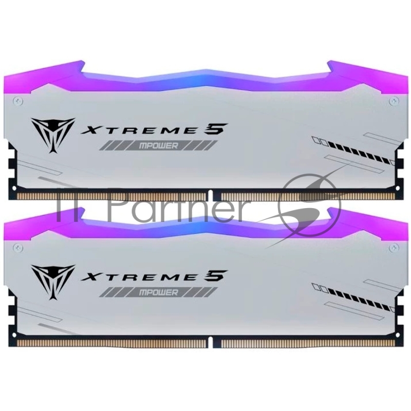 Оперативная память Patriot Viper Xtreme 5, DDR5, 48GB (2x24GB), 8000MHz, CL38, DIMM, с радиаторами, RGB, серебристый