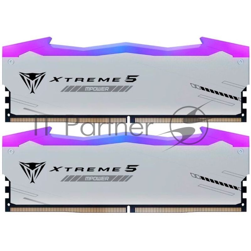 Оперативная память Patriot Viper Xtreme 5, DDR5, 32Gb (2x16GB), 6000MHz, CL30, DIMM, с радиаторами, RGb, серебристый