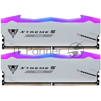 Оперативная память Patriot Viper Xtreme 5, DDR5, 32Gb (2x16GB), 6000MHz, CL30, DIMM, с радиаторами, RGb, серебристый