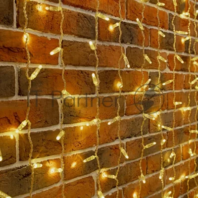 Гирлянда светодиодная Neon-night Занавес 2х9м 1200 LED теплый белый прозрачный ПВХ IP65 эффект мерцания соединяется 230В нужен блок 303-500-1