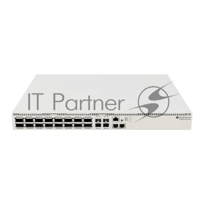 Коммутатор MikroTik CRS520-4XS-16XQ-RM, 2×10 Гбит/с + 4×25 Гбит/с SFP28 + 16×100 Гбит/с QSFP28, управляемый
