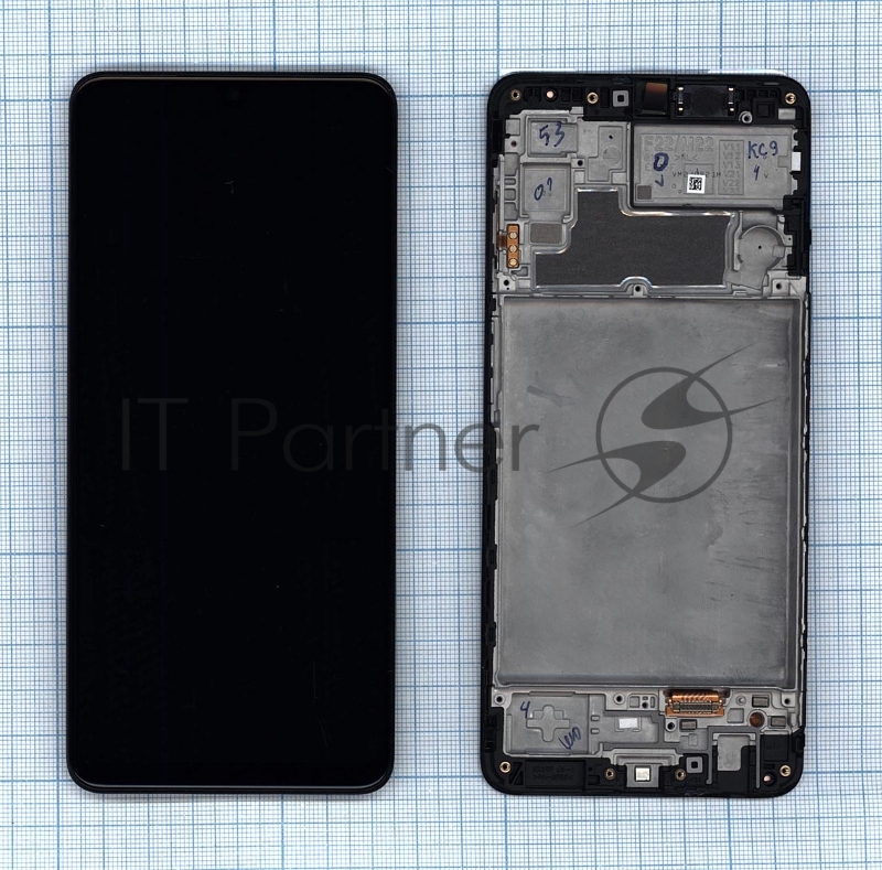 Дисплей для Samsung Galaxy M22 SM-M225F в сборе с тачскрином и рамкой OLED черный