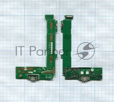 Разъем Micro USB для Microsoft 535 Dual (плата с системным разъемом, микрофоном и шлейфом)