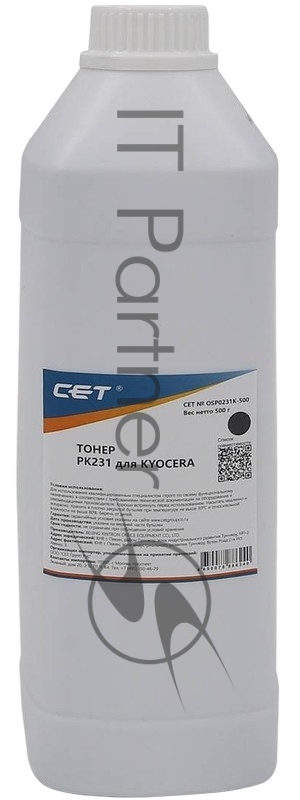 Тонер CET OSP0231K-500 PK231 для Kyocera ECOSYS M8124cidn/8130cidn (Japan) черный, 500г/бут, (унив.)