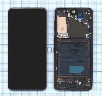 Дисплей для Samsung Galaxy S21 5G SM-G991B в сборе с тачскрином и рамкой TFT серый