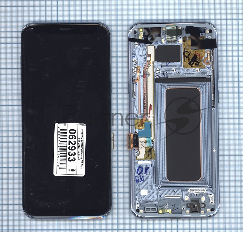 Дисплей для Samsung Galaxy S8 Plus SM-G955F черный с голубой рамкой