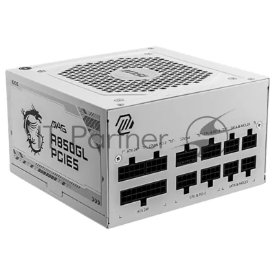 Блок питания MSI MAG A850GL PCIE5 WHITE, 850W, 80 PLUS Gold, полностью модульный, ATX 3.0, PCIE5, RTL белый