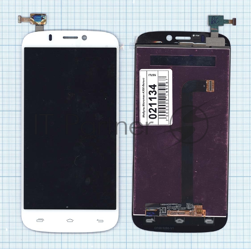 Дисплей для Micromax A300 Canvas Gold белый