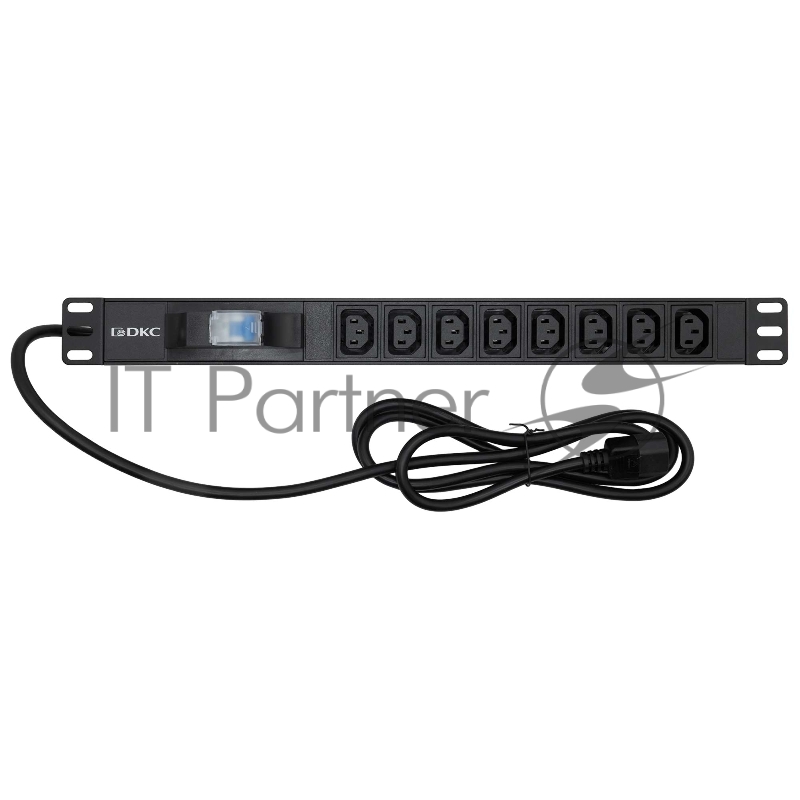 Блок розеток DKC R519iec8cbc14 для 19 шкафов, 8 розеток IEC60320 С13, автомат защиты 1Р'
