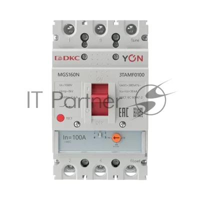 Выключатель автоматический MGS160 3P 80-100A 36kA YON MGS160N-3TAMF0100