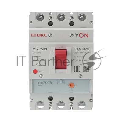 Выключатель автоматический MGS250 3P 160-200A 36kA YON MGS250N-3TAMF0200