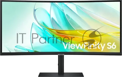 Монитор 34" Samsung ViewFinity S6 S34C650UAIXCI VA 3440x1440, 100 Гц, 5 мс, 21:9, 350 кд/м², 1xHDMI, 1xDP, 3xUSB, 1xUSB-C, 1xUSB-B, 1x3.5 мм, 2x5 Вт, изогнутый R1000, черный