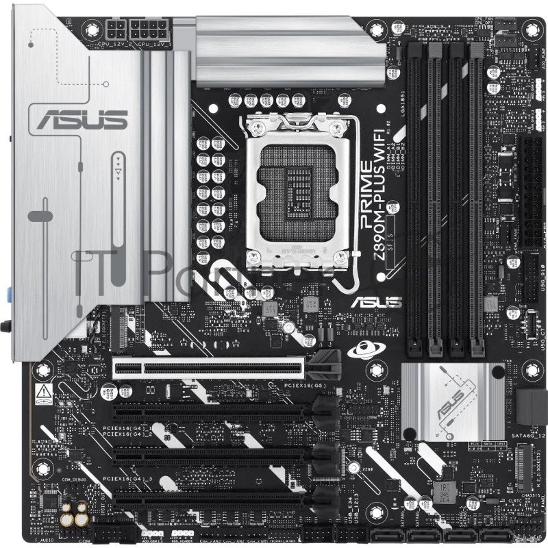 Материнская плата ASUS PRIME Z890M-PLUS WIFI, LGA1851, Intel Z890, 4xDDR5, 6xSATA, 3xM.2, 1xPCIe 5.0 x16, DisplayPort, HDMI, USB Type-C, 1x2.5Gb LAN, 3x3.5 мм, 7.1, microATX