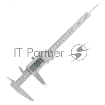 Электронный штангенциркуль Deli DL91200 200мм, метрическая/дюймовая конвертация, нержавеющая сталь, 3 кнопочное управление, светодиодный дисплей, 1,5В SR44.