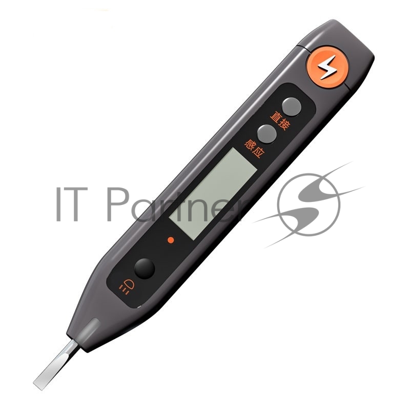 Индикаторная отвертка-тестер напряжения цифровая ";Home Series Gray"; Deli HT7005 (12-250 В, фонарик, батарейки в комплекте)