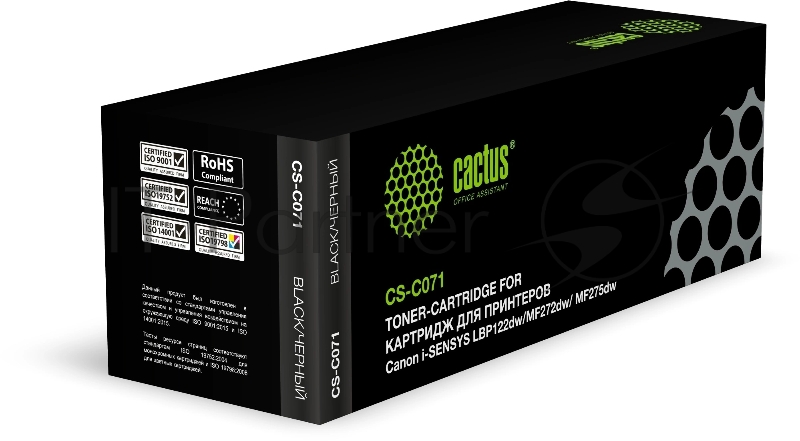 Картридж лазерный Cactus CS-C071 071 черный (1200 стр.) для Canon i-SENSYS LBP122dw/MF272dw/MF275dw