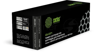 Картридж лазерный Cactus CS-C071 071 черный (1200 стр.) для Canon i-SENSYS LBP122dw/MF272dw/MF275dw