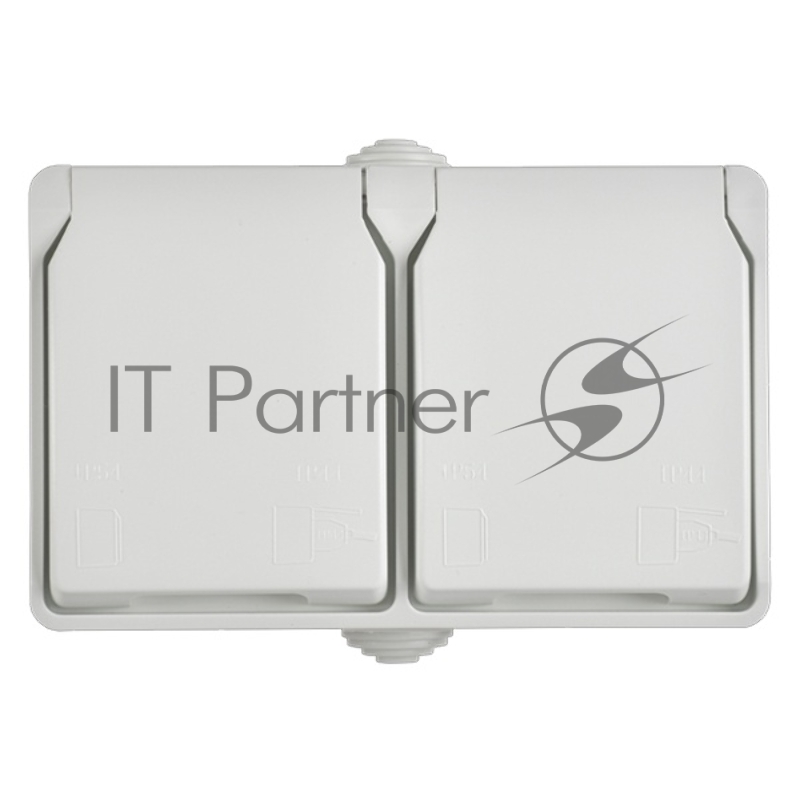 Розетка 2-я IEK ERS22-K01-16-54-DC ОП Форс РСб22-3-ФБ 16А IP54 с заземл. защ. шторки белый