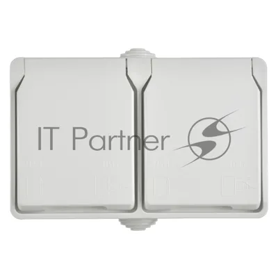 Розетка 2-я IEK ERS22-K01-16-54-DC ОП Форс РСб22-3-ФБ 16А IP54 с заземл. защ. шторки белый
