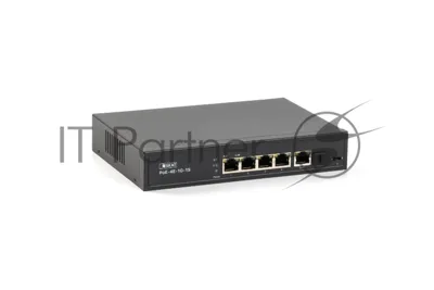 Коммутатор Бастион SKAT PoE-4E-1G-1S, 4×100 Мбит/с PoE+ + 1×1 Гбит/с Uplink + 1×1 Гбит/с SFP, неуправляемый
