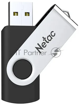Флешка USB Netac U505 (NT03U505N-004G-20BK), 4Gb, USB 2.0, R/W 70/30, черный/серебристый