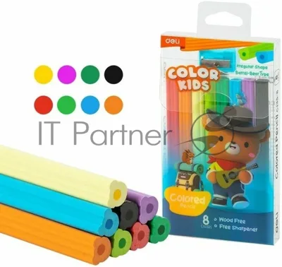 Карандаши цветные Deli EC135-8 Color Kids пластик 8 цветов (8шт)