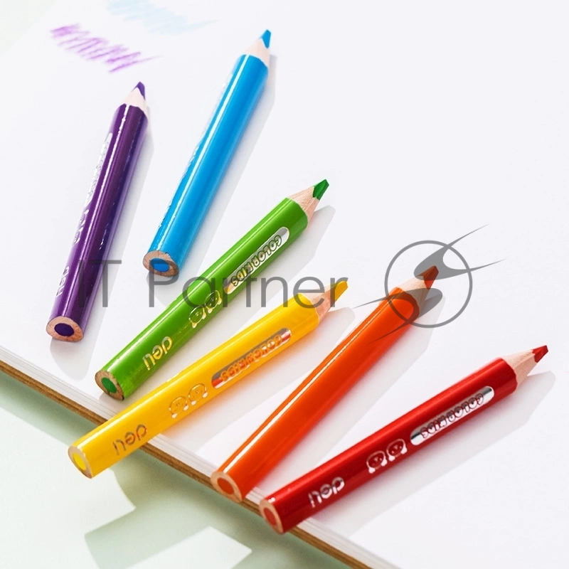 Карандаши цветные Deli EC-134-12 Color Kids, трехгранный профиль, ассорти, 12 цветов, картонная коробка (12шт) 12 карандашей