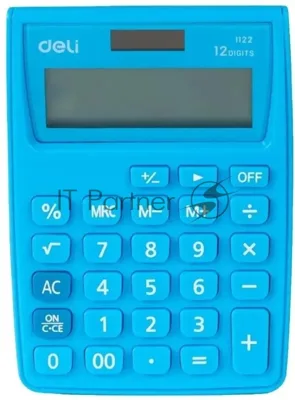 Калькулятор настольный Deli E1122/BLUE синий 12-разр.