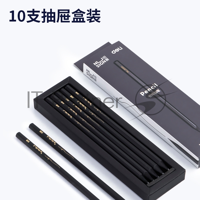 Карандаш чернографитный Deli NS722-HB Nusign HB шестигран. (10шт)