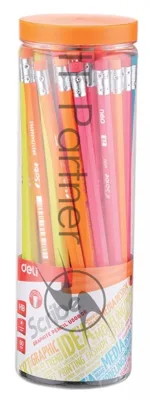 Карандаш чернографитный Deli EU50806 Scribe HB, шестигранный, липа, туба пластиковая, ластик