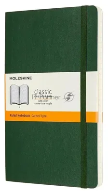 Блокнот Moleskine CLASSIC SOFT QP616K15 Large 130х210 мм 192 стр. линейка мягкая обложка зеленый