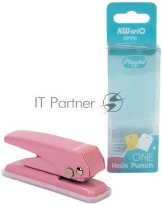 Дырокол Kw-Trio 09190PINK, до 20 листов, металл розовый, отверстий: 1