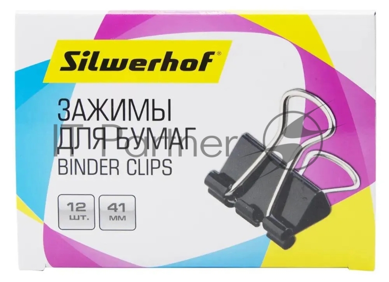 Зажимы Silwerhof 510017 сталь 41мм черный (упаковка: 12 шт) картонная коробка